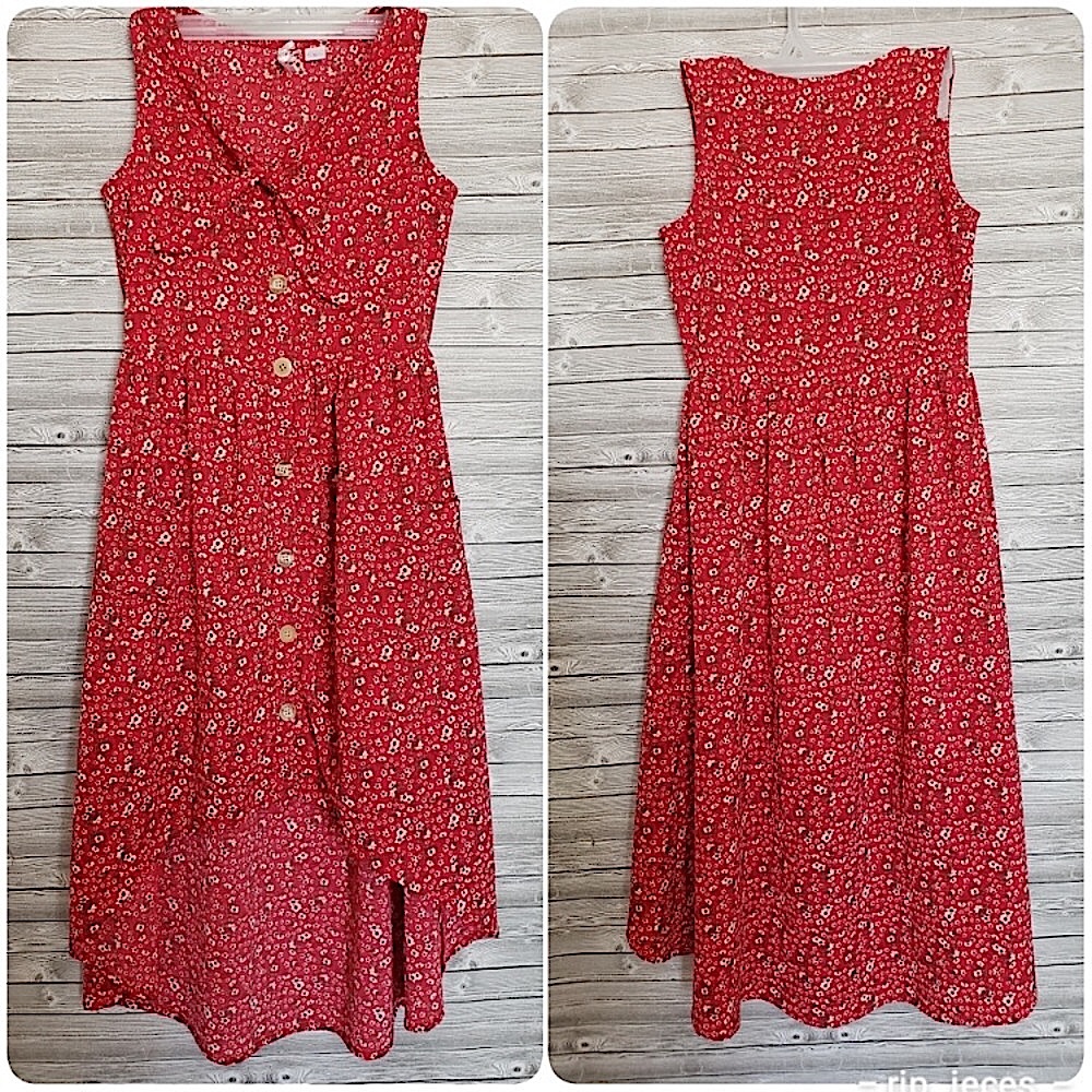 Red floral dress